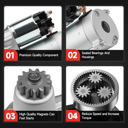 Grezuton Starter 17825N Fit for 2002-2017 Toyota Camry, 2002-2008 Solara, 2004-2012 Sienna, 2006-2018 RAV4, 2004-2016 Highlander, 2002-2012 Lexus ES300 RX330 RX350 2.4L 3.0L 3.5L 3.3L 428000-1080 9642809-108 - Image 4