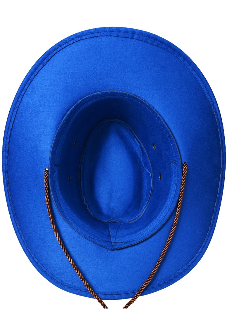 SYOSI 2 Pack Cowboy Hats Western Hat Plain with Adjustable Drawstring for Wedding Stage Performance Country - Image 3