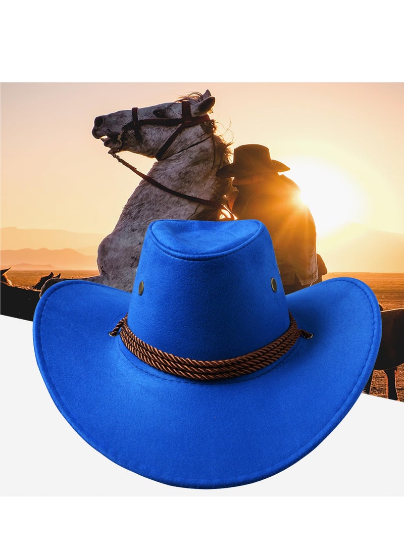 SYOSI 2 Pack Cowboy Hats Western Hat Plain with Adjustable Drawstring for Wedding Stage Performance Country - Image 2