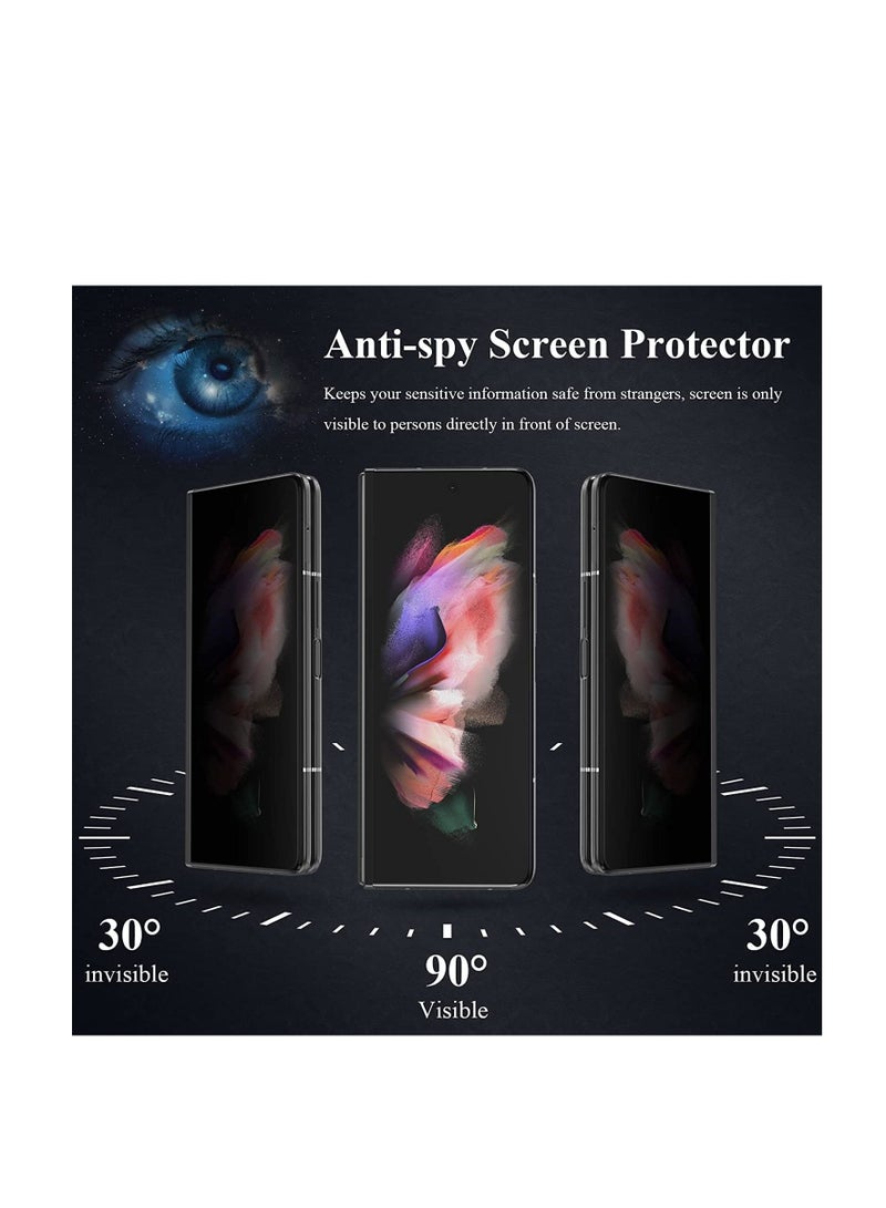شاشة حماية من الزجاج المقوى للحفاظ على الخصوصية لموبايل سامسونج Z فولد 4 شبكة الجيل الخامس 5G - (1 قطعة امامية فقط) - Image 3