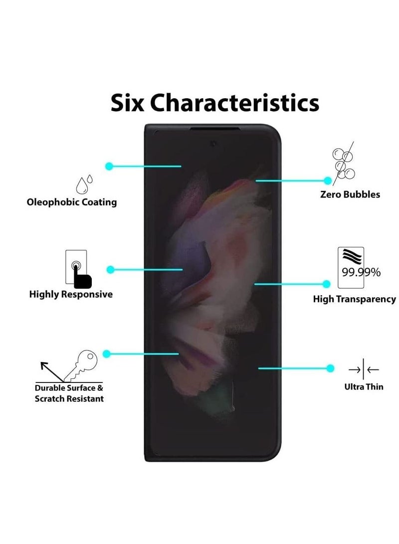 شاشة حماية من الزجاج المقوى للحفاظ على الخصوصية لموبايل سامسونج Z فولد 4 شبكة الجيل الخامس 5G - (1 قطعة امامية فقط) - Image 2