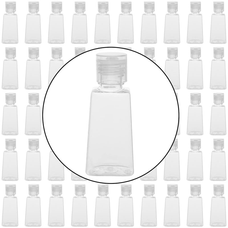 MANCHAP 100 Pack 1oz Plastic Empty Squeeze Bottles, 30ml Clear Travel Refillable Squeeze Bottles with Flip Cap for Lotions, Creams, Toiletries