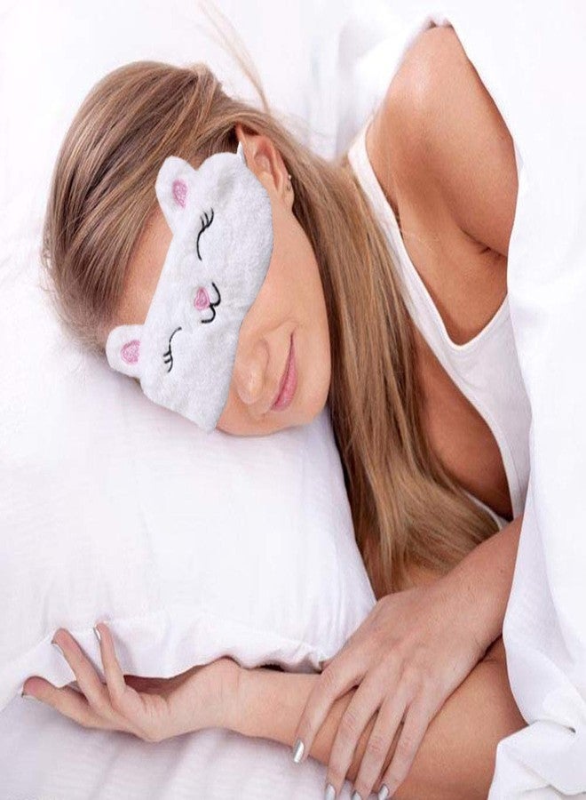 Yosbabe 4 Pack Cute Animal Sleep Mask for Girls Soft Plush Blindfold Cute Cat Dog Fox Rabbit Eye Cover Eyeshade Sleeping Masks for Kids Teens Girls Women Men - Image 5