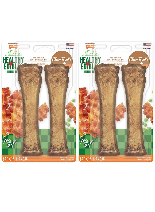 Nylabone Healthy Edibles Natural Dog Chews Long Lasting Roast Beef & Chicken Flavor Treats for Dogs, X-Large/Souper (4 Count) - Image 1