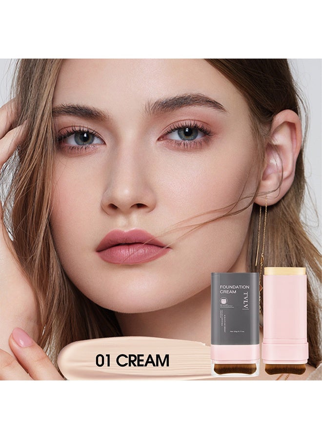 تي في ال في [كريم خافي العيوب المقاوم للماء] قلم خافي عيوب ومرطب للأساس 2 في 1 مقاوم للماء ومقاوم للعرق | 01#كريم - Image 2