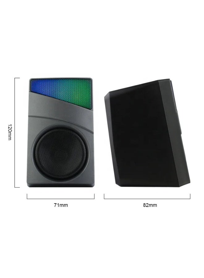 كيسونلي مكبر صوت Kisonli X35 USB ستيريو صغير محمول – 3W × 2 مع إضاءة LED RGB ومشغل موسيقى مثالي للألعاب والهاتف والاستخدام الخارجي - Image 2