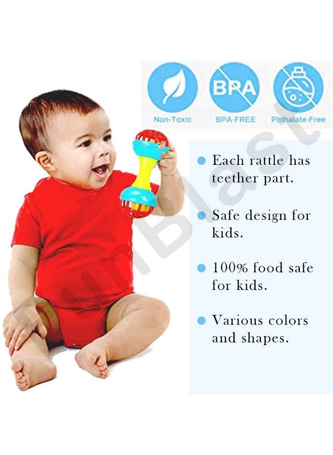 FunBlast Rattle Set For Babies 0 6 Months Rattle And Teether Toys For Baby Toys Rattle Toy For New Born Early Development Toys For Baby Return Gifts For Kids Baby Shower Gifts Set Of 4 Pcs - Image 5