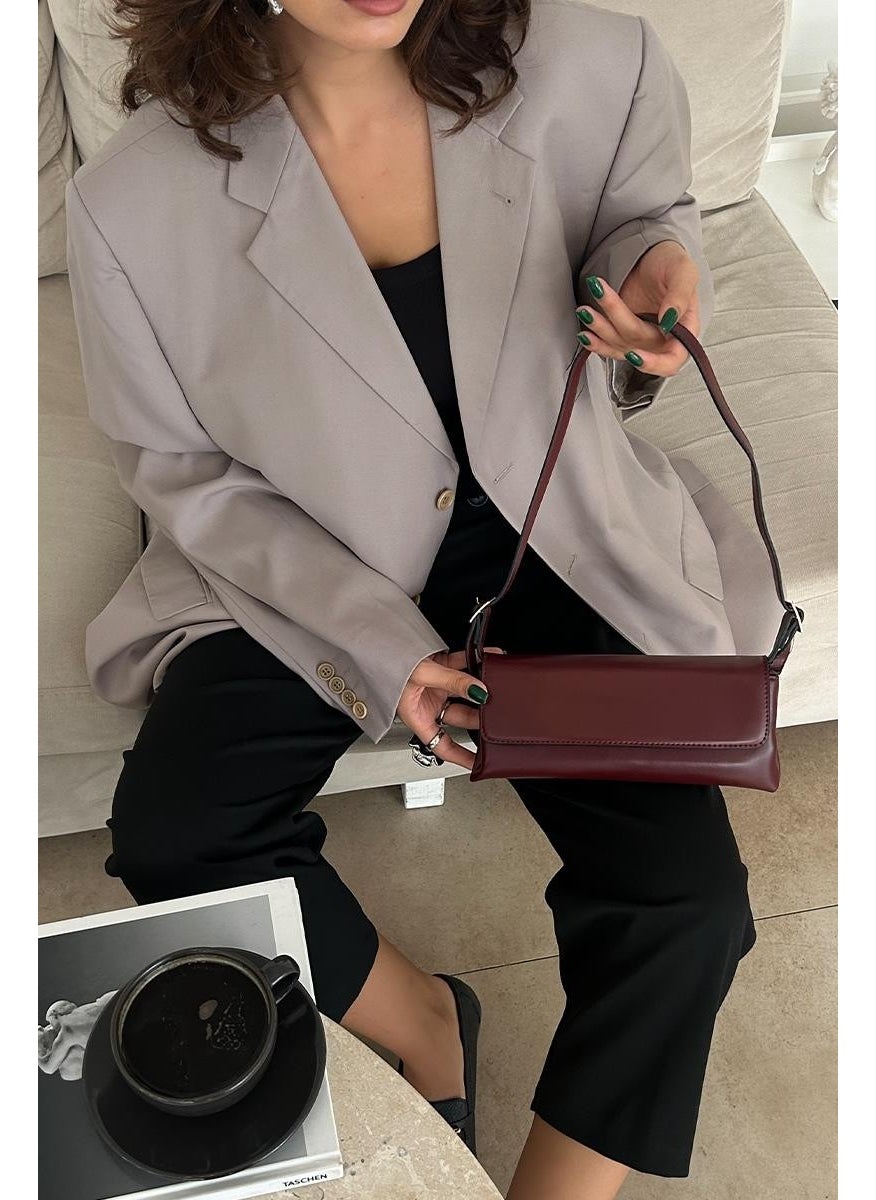 Shule Bags Abel Claret Red Baguette Bag  - Image 5