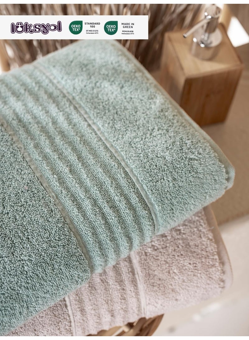 LuksYol Luxury Towel Set - 100% Pure Turkish Cotton - 600 GSM Premium Absorbent & Fluffy Towels - Ultra Soft & Gentle on Skin - Set of 3 (1 Bath 140x70cm, 1 Hand 50x70cm, 1 Wash 50x30cm) - Hotel & Spa Quality Towels - Oeko-Tex Certified (Made in Green & Standard 100) - Highly Absorbent & Quick Drying - Elegant Modern Design - Ideal for Daily Use, Gifting, or Guest Towels - Long-Lasting Durability with Soft Touch - Vibrant Green - Premium Weaving for Luxurious Texture - Fade-Resistant & Machine Washable - Perfect for Bathroom, Gym, Spa & Travel - High-End Cotton Towels by LuksYol - Designed for Comfort & Style with a Premium Feel That Lasts Wash After Wash - Image 2
