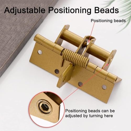 SHREE HANS CREATION 3 in 1 Automatically Door Hinge Lock Automatic Self Closing Door Hinges with Positioning with Screws for Gate, Kitchen Cabinets, Closet, Wooden Fences, Stainless Steel (Pack -2 Multicolor) - Image 3