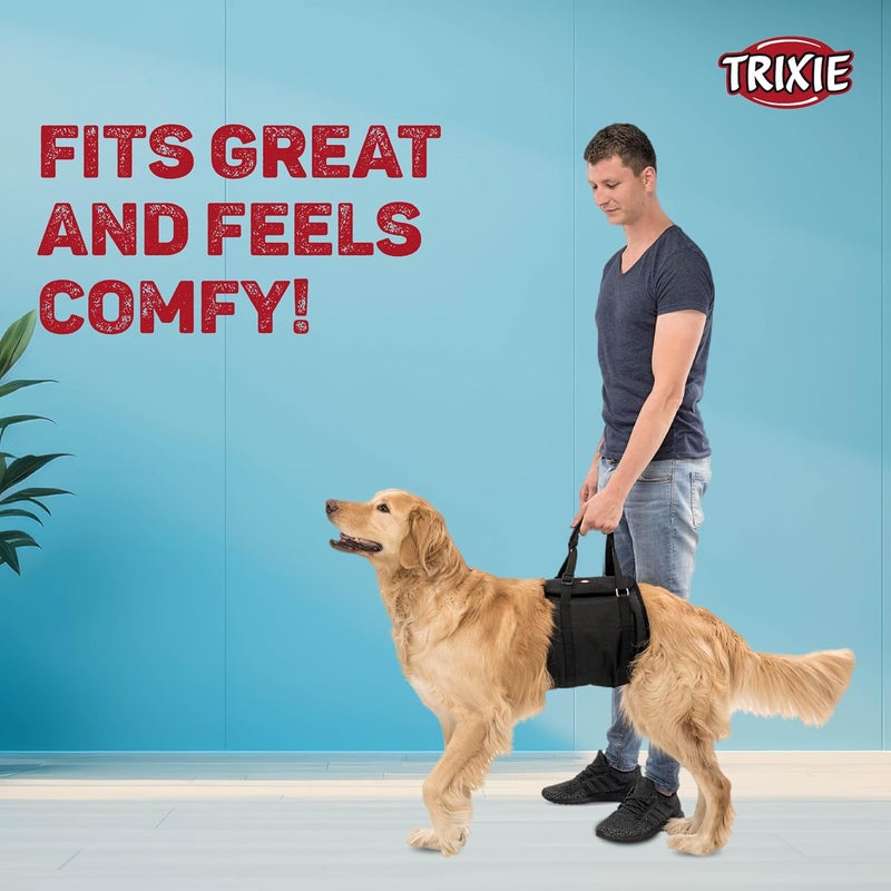 Trixie Walking Aid Dog Harness, L-XL: 75-85 Cm, Black - Image 3