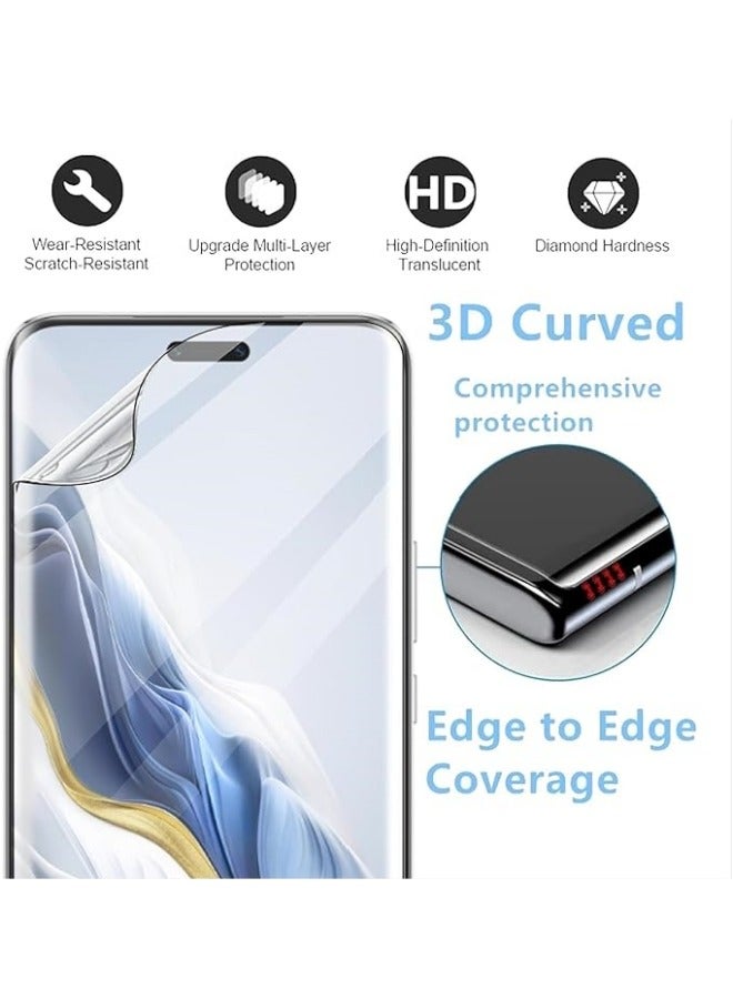 متوافق مع حامي شاشة Honor Magic6 Pro 5G، 2 حزمة حامي شاشة مرن + 2 حزمة حامي واقي زجاج الكاميرا، عالية الدقة، مضادة للخدوش. - Image 2