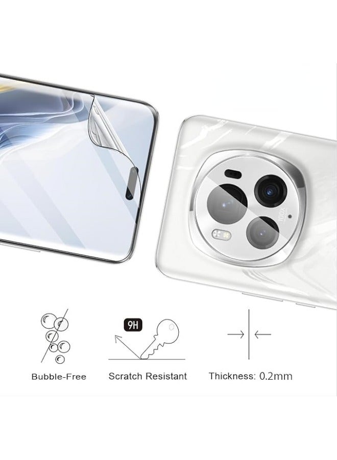 متوافق مع حامي شاشة Honor Magic6 Pro 5G، 2 حزمة حامي شاشة مرن + 2 حزمة حامي واقي زجاج الكاميرا، عالية الدقة، مضادة للخدوش. - Image 3