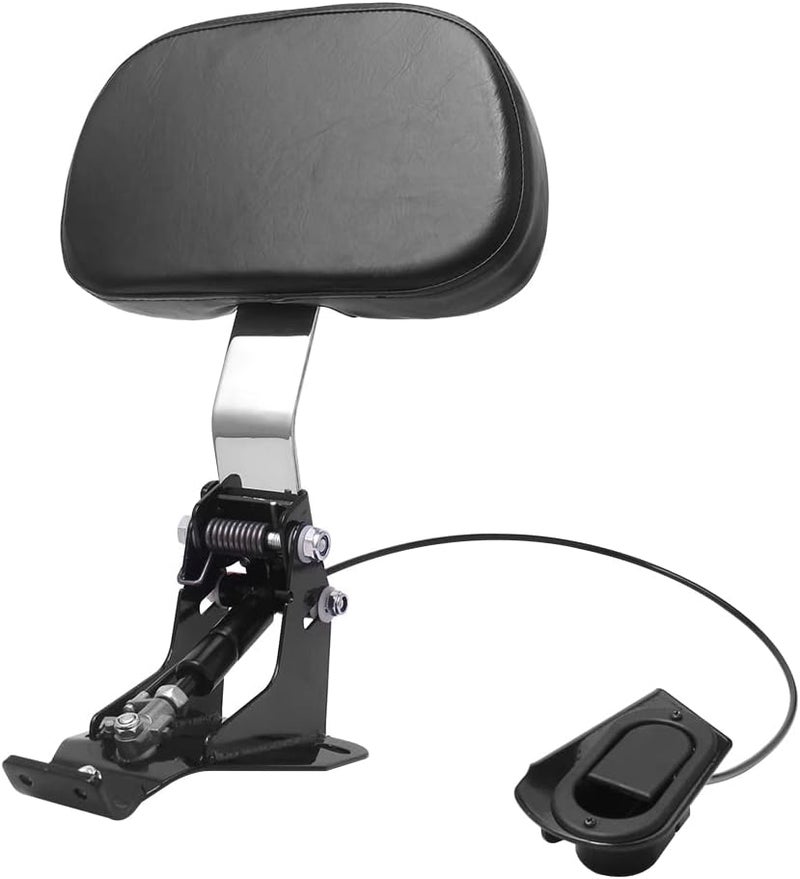H RUO Adjustable Driver Backrest with Pad for Harley Touring Models 2009-2020 - Image 1