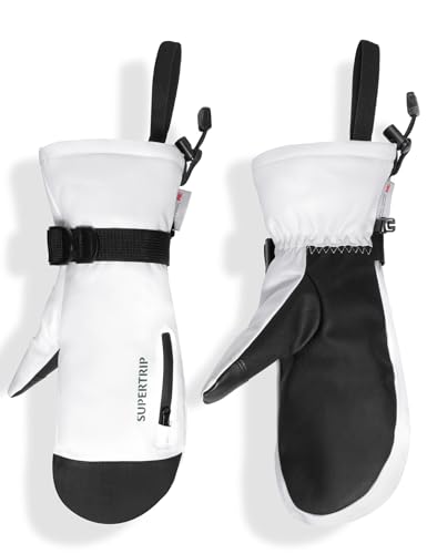 Supertrip Ski Mittens Men Women, Waterproof Snowboard Mittens Gloves Touch-Screen Anti-Slip Snow Mitts 3M Thinsulate, Warm Insulated in Cold Weather Winter - Image 1