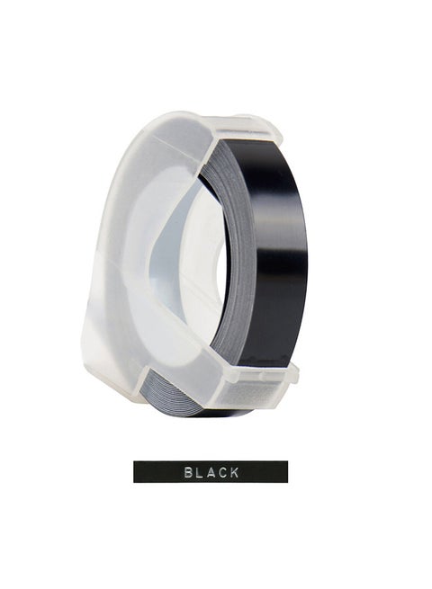 3D Plastic Embossing Label Tape Refill for DYMO 12965 1610 Label Maker with 3/8 Inch * 9.8 feet, 1 Roll Black