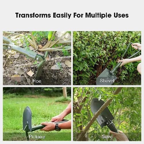 TrekEaze Mini Folding Shovel, High Carbon Steel - Portable Lightweight Outdoor Military Tactical Foldable Survival Shovel for Digging, Camping, Hiking, Garden, Off-Road, Backpacking - Image 4