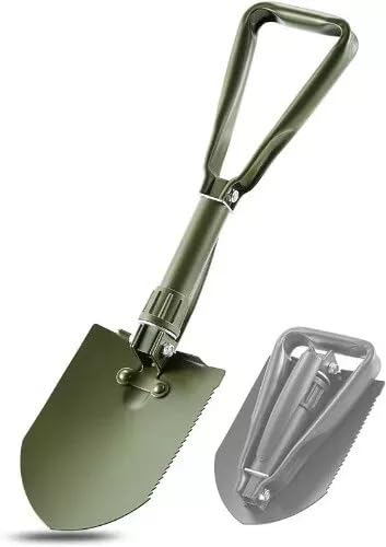 TrekEaze Mini Folding Shovel, High Carbon Steel - Portable Lightweight Outdoor Military Tactical Foldable Survival Shovel for Digging, Camping, Hiking, Garden, Off-Road, Backpacking - Image 1