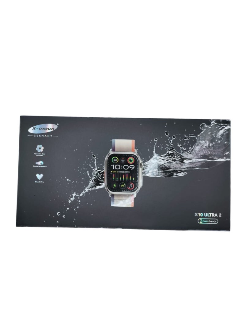 X-Inova - Top Tier X-Inova Germany X10 ULTRA 2 (2 Pairs Band,Space Aluminium Case,49mm)_Bluetooth 5.2_Orange - Image 1