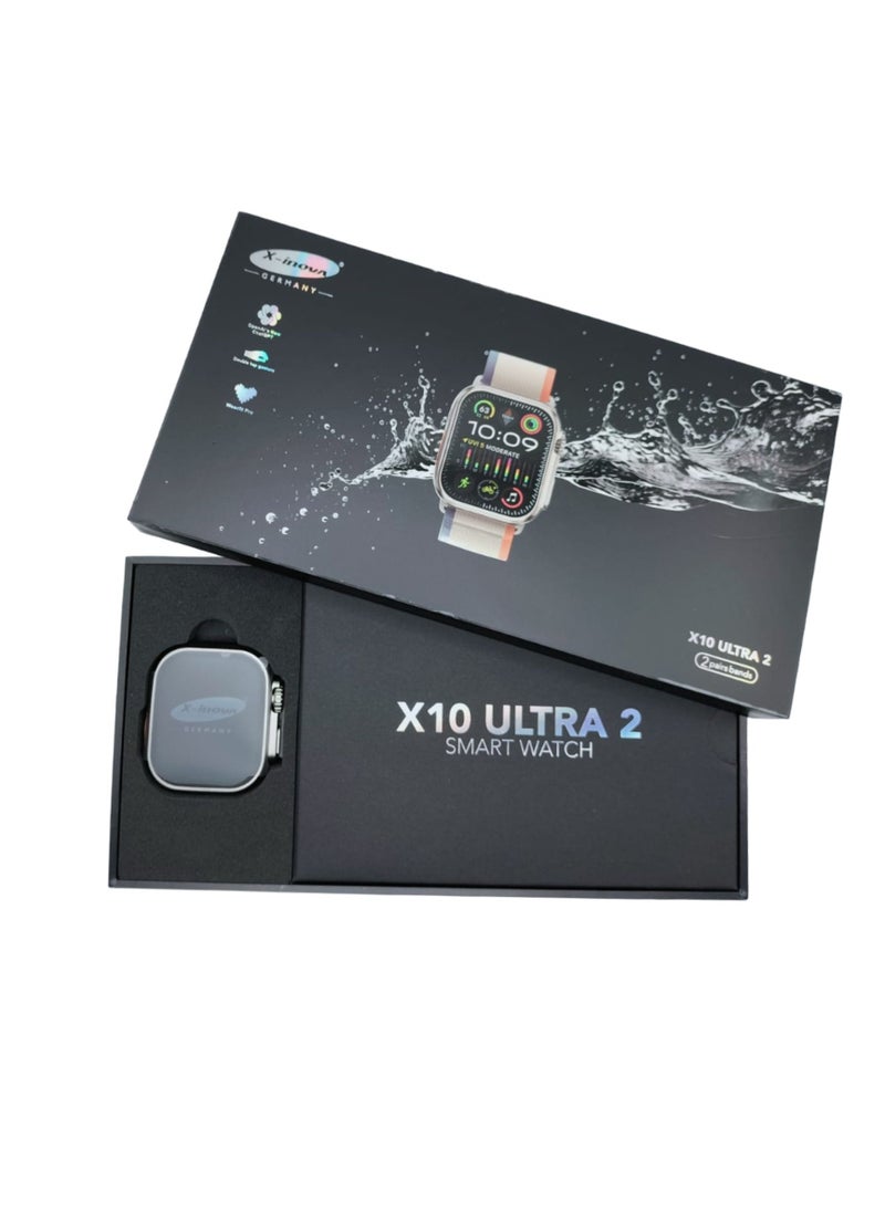 X-Inova - Top Tier X-Inova Germany X10 ULTRA 2 (2 Pairs Band,Space Aluminium Case,49mm)_Bluetooth 5.2_Orange - Image 1