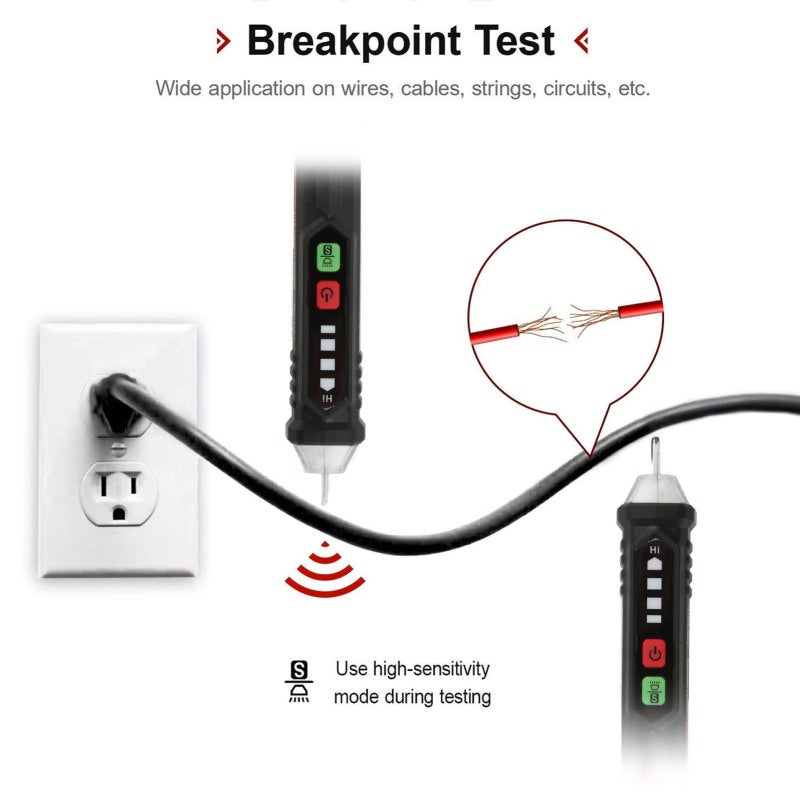 Voltage Tester Pen: 12-250V Non-Contact, Intelligent Identification, Anti-Interference Technology - Accurate Breakpoint Search, Live Wire Alarm with Buzzer & Light for Home Circuit Detection & Electri - Image 4