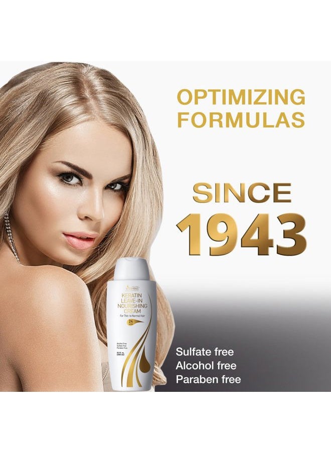 Vitamins Hair Cosmetics - Keratin Leave In Conditioner Moisturizer - Thin to Normal Hair Care Moisturizing Hydrating Detangler Cream for Dry Damaged Hair - Image 1