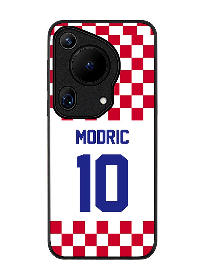 Stylizedd Rugged Black edge case for Huawei Pura 70 Ultra, Slim fit Case Flexible Anti Drop TPU Gel Thin Cover - Football Team - Croatia, Player Name - Modric - Image 1
