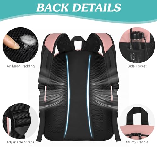 WOLT | Youth Soccer Bag, Soccer Backpack, Basketball Backpack with Cleat Shoe and Ball Compartments Sports Backpack for Volleyball Football for Men Women (Light Pink) - Image 5