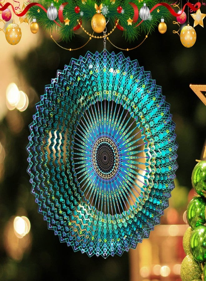 FONMY Wind Spinner Mandala Starry Sky 12 inch 3D Stainless Steel Laser Cut Metal Art Geometric Pattern - Hanging Wind Spinner, Kinetic Yard Art Decorations - Indoor/Outdoor Décor - Image 2