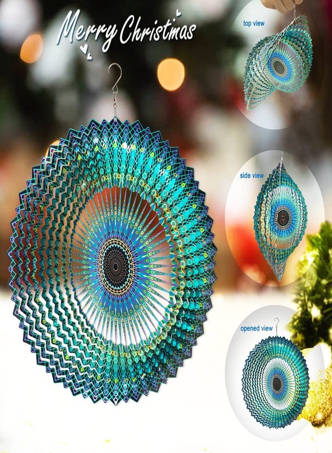 FONMY Wind Spinner Mandala Starry Sky 12 inch 3D Stainless Steel Laser Cut Metal Art Geometric Pattern - Hanging Wind Spinner, Kinetic Yard Art Decorations - Indoor/Outdoor Décor - Image 5