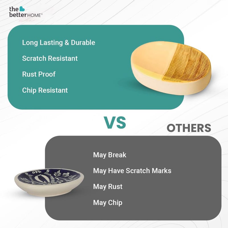 The Better Home Ceramic Soap Case,Soap Dish Tray | Bath Accessories for Bath, Tub or Wash Basin |Khaki - Image 4