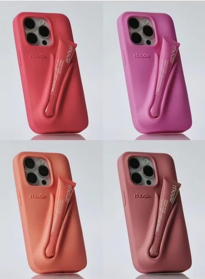 rhode Peptide Lip Tint (SHORTCAKE) + Summer Lip Case Case for iPhone 15 Plus (SHORTCAKE) - Limited Edition - Image 3