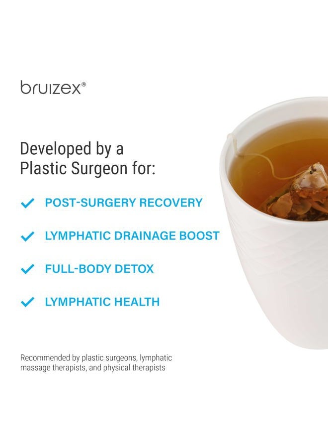 Bruizex شاي الأعشاب الطبيعي اللمفاوي، تصريف اللمف، مزيج الزنجبيل لصحة نظام اللمف، التعافي بعد الجراحة، شفط الدهون، BBL، شد البطن، ليبيديميا وليمفيديما، 30 عبوة - Image 5