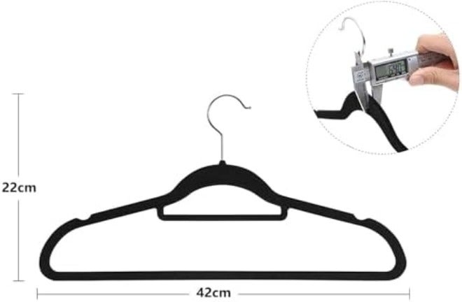 Red Dot Gift®10-Pack Beige Non-Slip Velvet Hangers 42cm With 360 Degree Rotatable Hook - Durable & Slim - Non Slip for Coat - Pant  Hangers… - Image 5