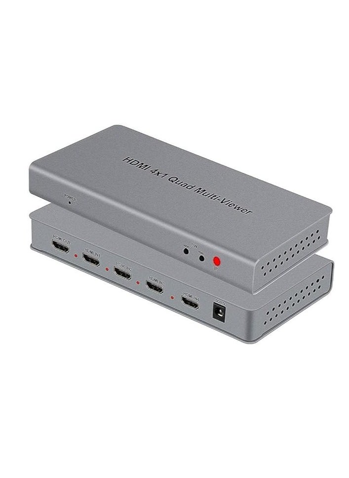 Generic - Microware Video 4x1 HDMI Quad Multi-Viewer with Seamless Switcher Selector 3D 1080p, 4x1 PIP Mode Multi-Viewer (4X1 Multi-Viewer, Silver) - Image 1