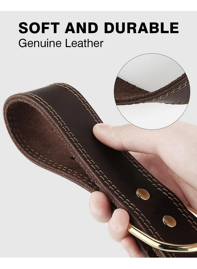 Joytale Leather Dog Collar for Small Dogs, Genuine and Heavy Duty, Soft and Strong Leather Collars with Metal Buckle, Brown, XS - Image 5