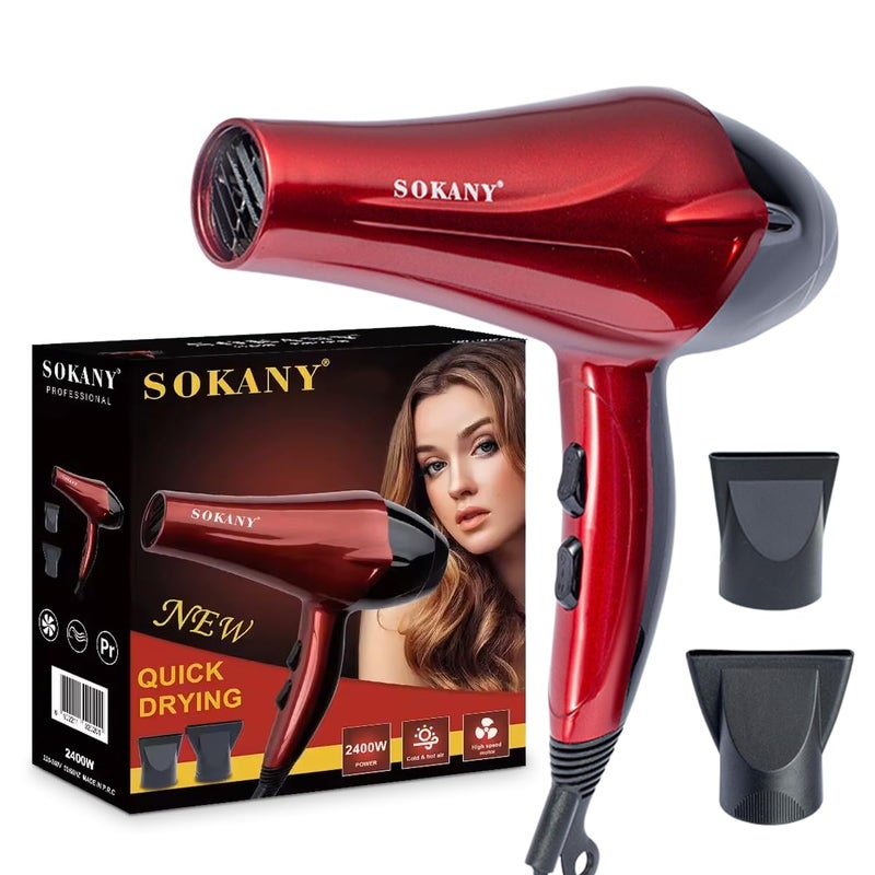 Hair Dryer 2400W Quick Drying Cold and Hot Air 2 Speed 2 Heat High Speed Motor with Concentrator Hang Loop, SK-2211