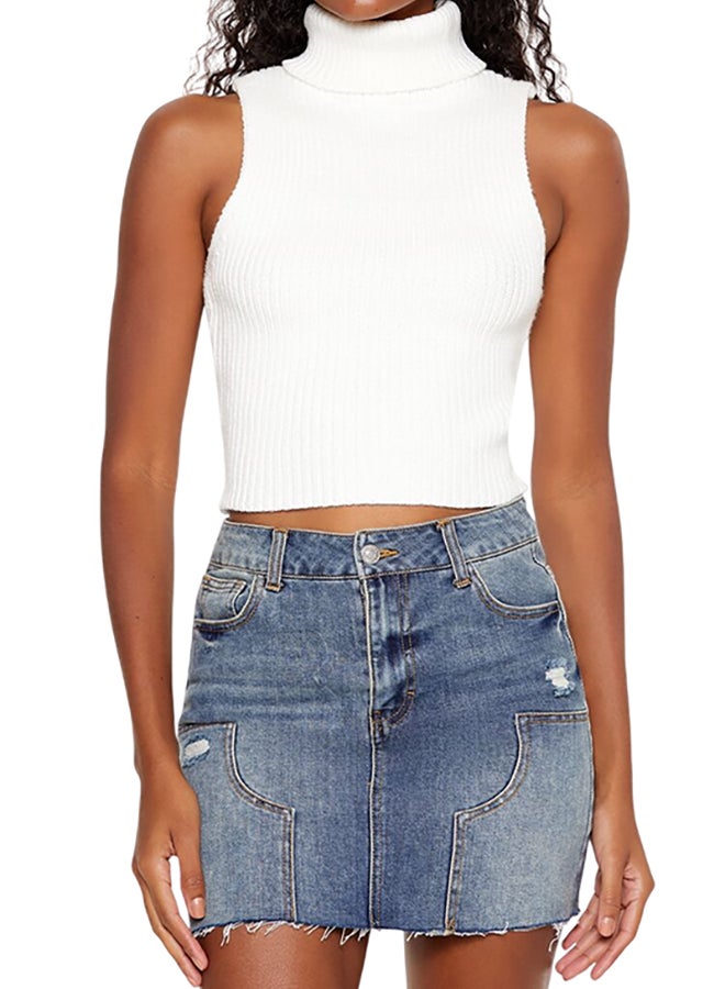 FOREVER 21 Turtleneck Sweater-Knit Tank Top  - Image 1