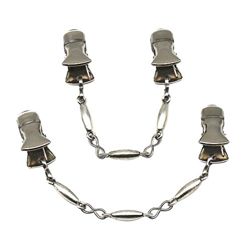 Mimimelon Ever Cute Drizzle Sweater Clip Chain Shawl Pin Cape Cloak Clasp Cardigan Guard Clamps-Two Pieces - Image 1