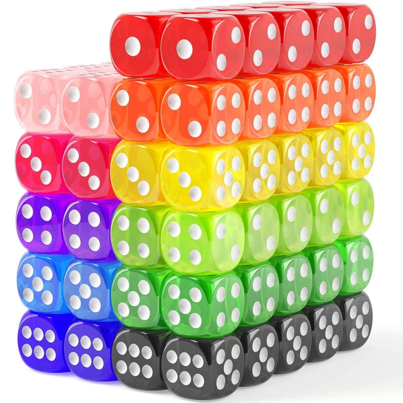 Rerdeim 110 Pieces Dice Set, Colored Game Bulk Dices, Colorful Dices, 6 Sided Dice for Classroom Teaching, Board Game, Playing, Rolling, Small Six Sided 11 Color Red, Yellow, Blue, Green and More - Image 1