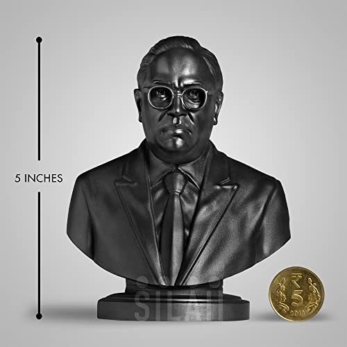 SILAII Dr. B. R. Ambedkar Sculpture – 5 Inch, Matte Black Finish | Perfect for Home Decor, Office Desk, Study Table & Gifting - Image 2