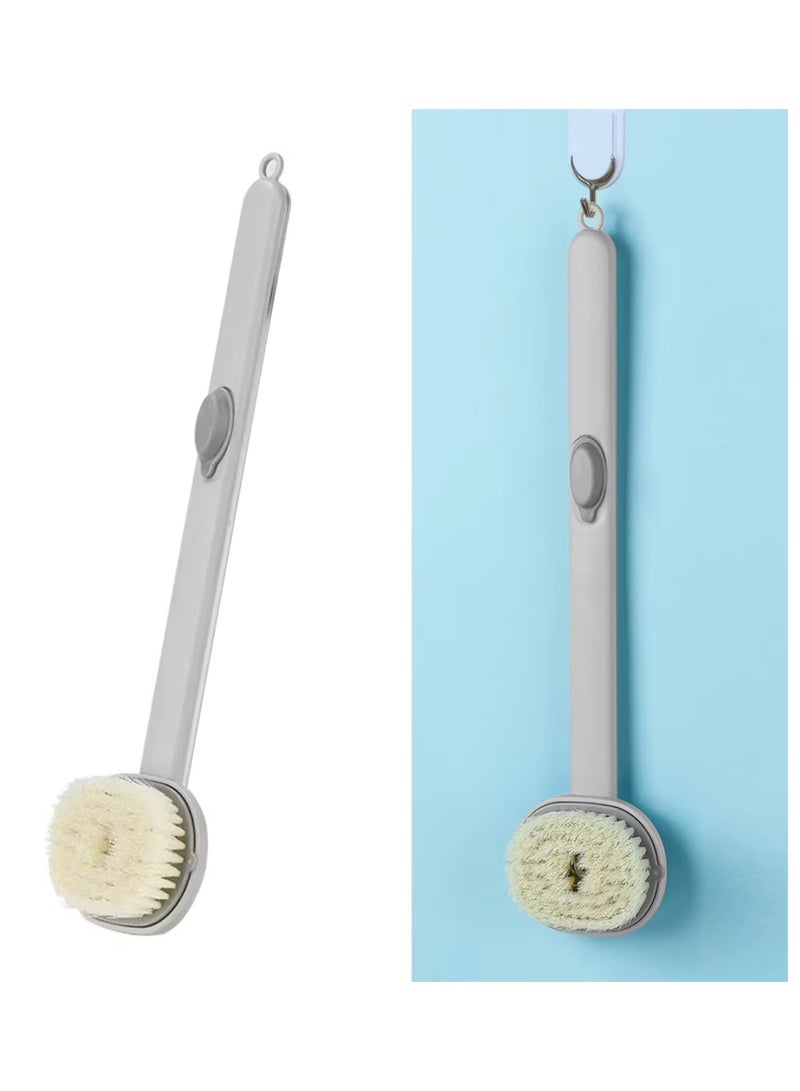 فرشاة استحمام بخزان سائل للظهر بمقبض طويل للاستحمام بشعيرات دقيقة ناعمة - ١قطعه - قد يختلف اللون، وقد يختلف الشكل - Image 4