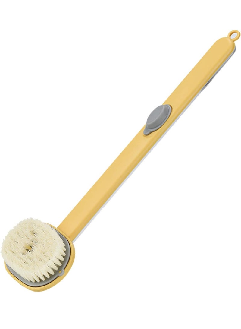 فرشاة استحمام بخزان سائل للظهر بمقبض طويل للاستحمام بشعيرات دقيقة ناعمة - ١قطعه - قد يختلف اللون، وقد يختلف الشكل - Image 1