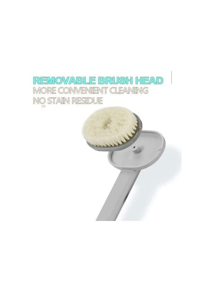 فرشاة استحمام بخزان سائل للظهر بمقبض طويل للاستحمام بشعيرات دقيقة ناعمة - ١قطعه - قد يختلف اللون، وقد يختلف الشكل - Image 3