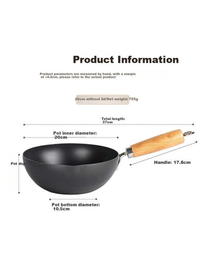 Maxcook Non-Stick Wok With Cast Iron Non-Stick Coating Ceramic Coating Without Lid 20Cm Mcc1842