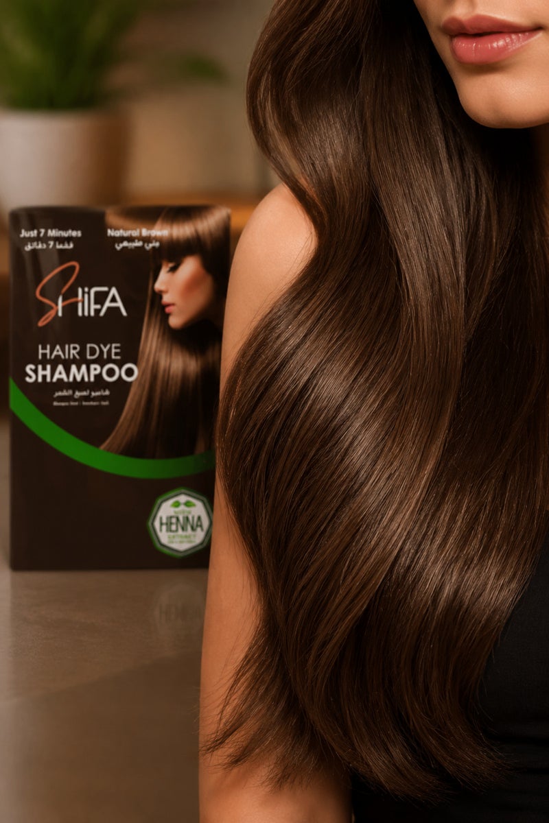SHIFA Hair Dey Shampoo With Long-Lasting Natural Ingredients | Brown - 30 Ml - Image 1