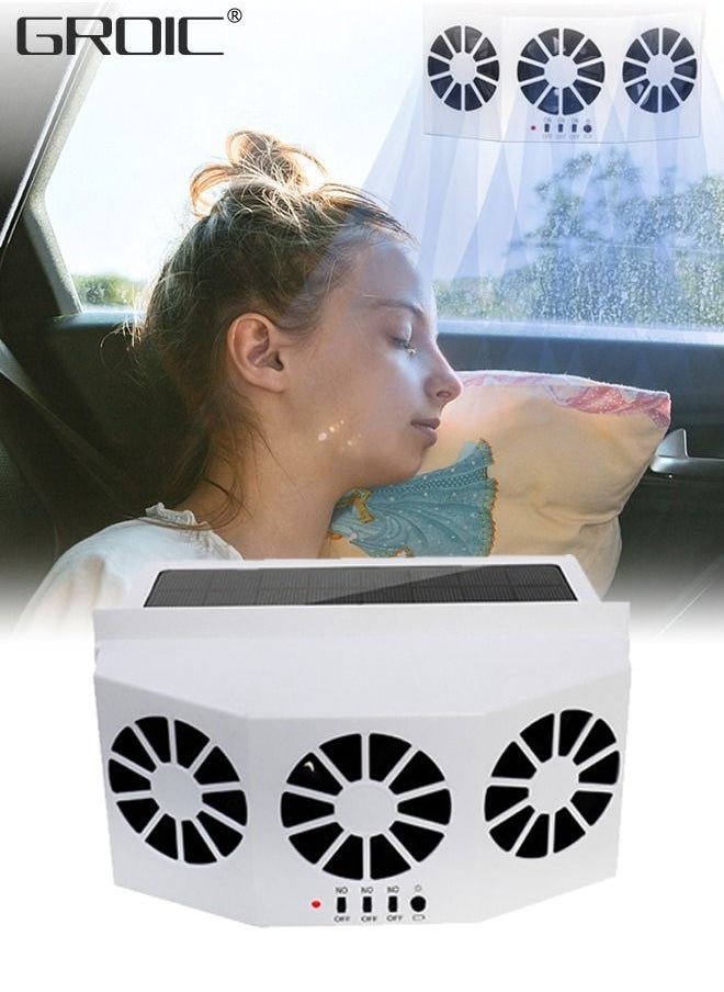 GROIC - Solar Powered Car Fan,Car Exhaust Fan,Car Air Purifier,Car Solar Power Air Vent Radiator Fans for Backseat or Frontseat,Vehicle Ventilation Fan - Image 1