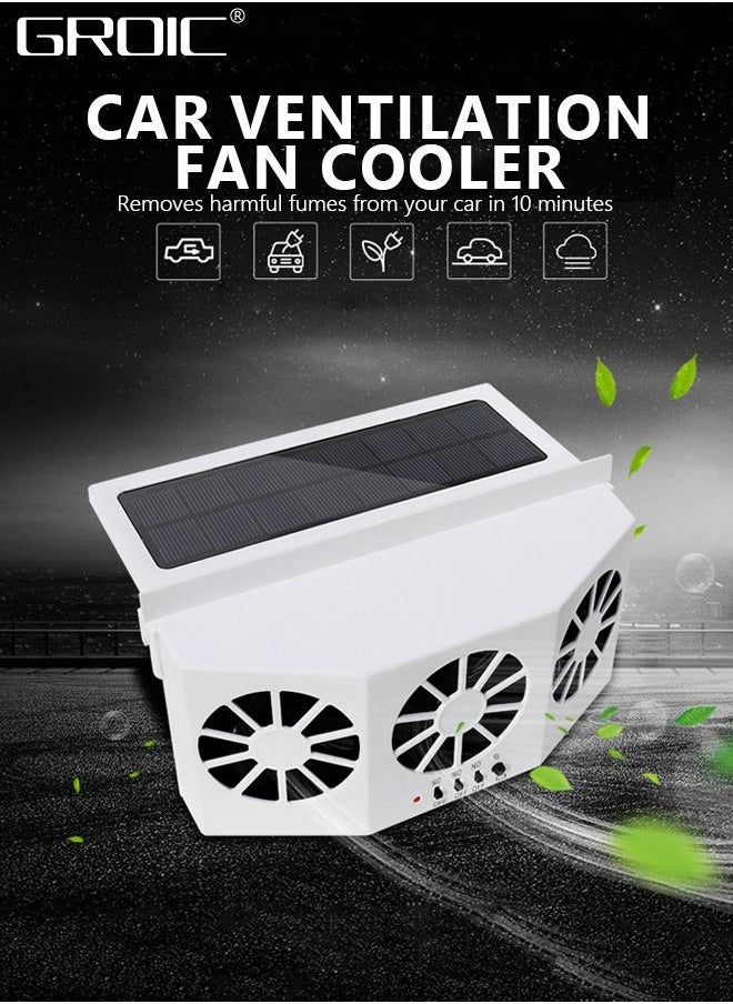 GROIC - Solar Powered Car Fan,Car Exhaust Fan,Car Air Purifier,Car Solar Power Air Vent Radiator Fans for Backseat or Frontseat,Vehicle Ventilation Fan - Image 1