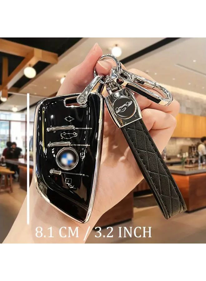 White Car Key Case With Key String Durable For 2 3 5 6 7 Series X1 X2 X3 X5 X6 Models - Image 2