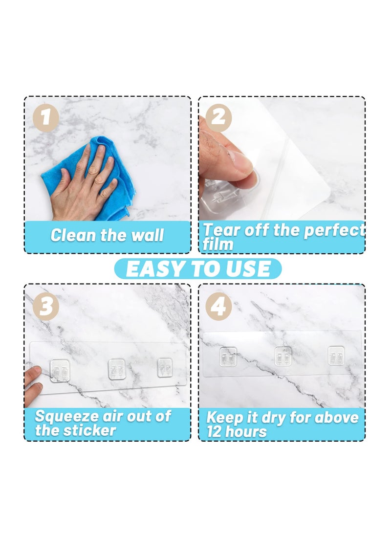 Excefore 12 Pcs Corner Shower Caddy Adhesive Replacement Hook, Adhesive Stickers for Shower Caddy Shelves Rack Basket Holder, Bathroom Organizer Hanging Hook  - Image 4